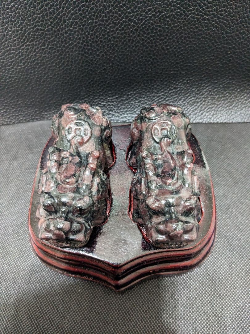 処分価格‼️ガーネットインヌーマイト❤ペア貔貅❤台座付き