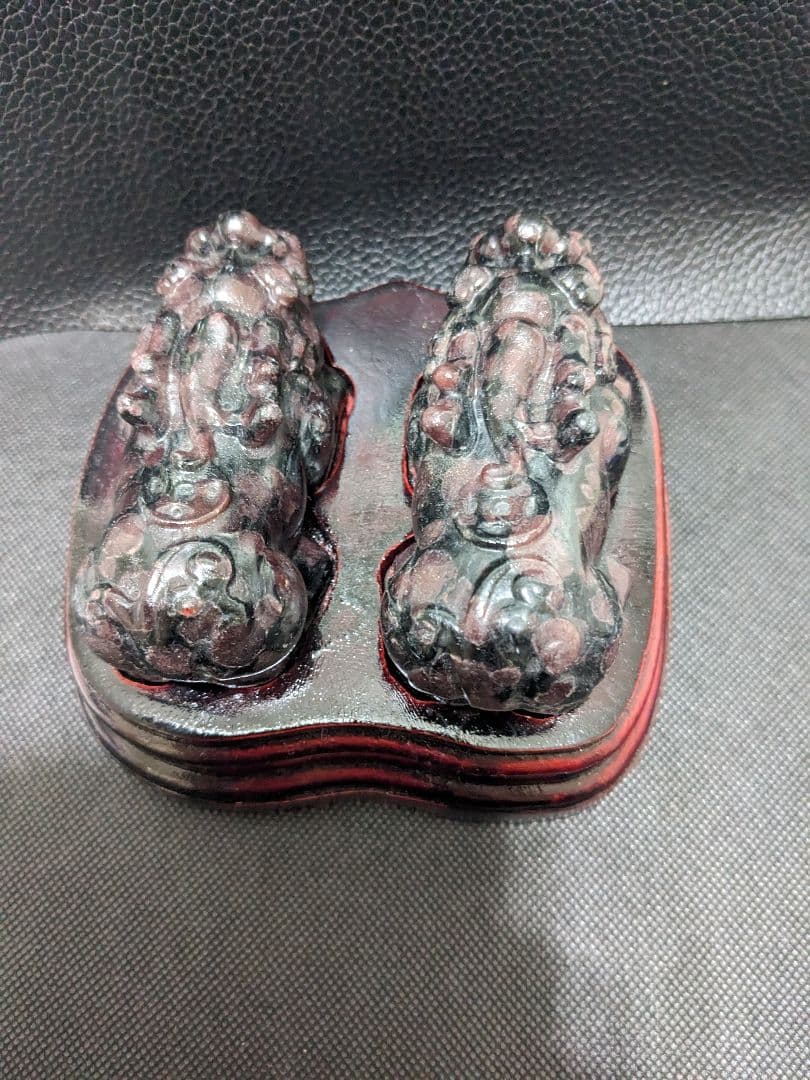 処分価格‼️ガーネットインヌーマイト❤ペア貔貅❤台座付き