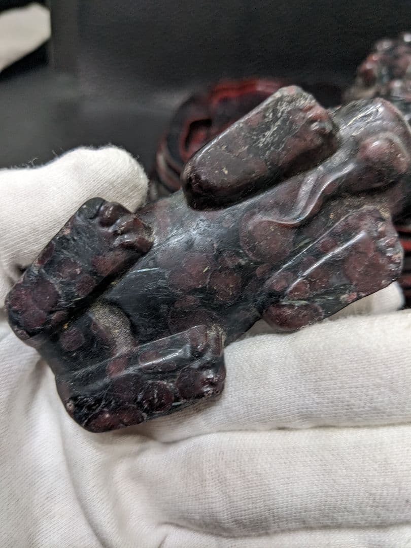 処分価格‼️ガーネットインヌーマイト❤ペア貔貅❤台座付き