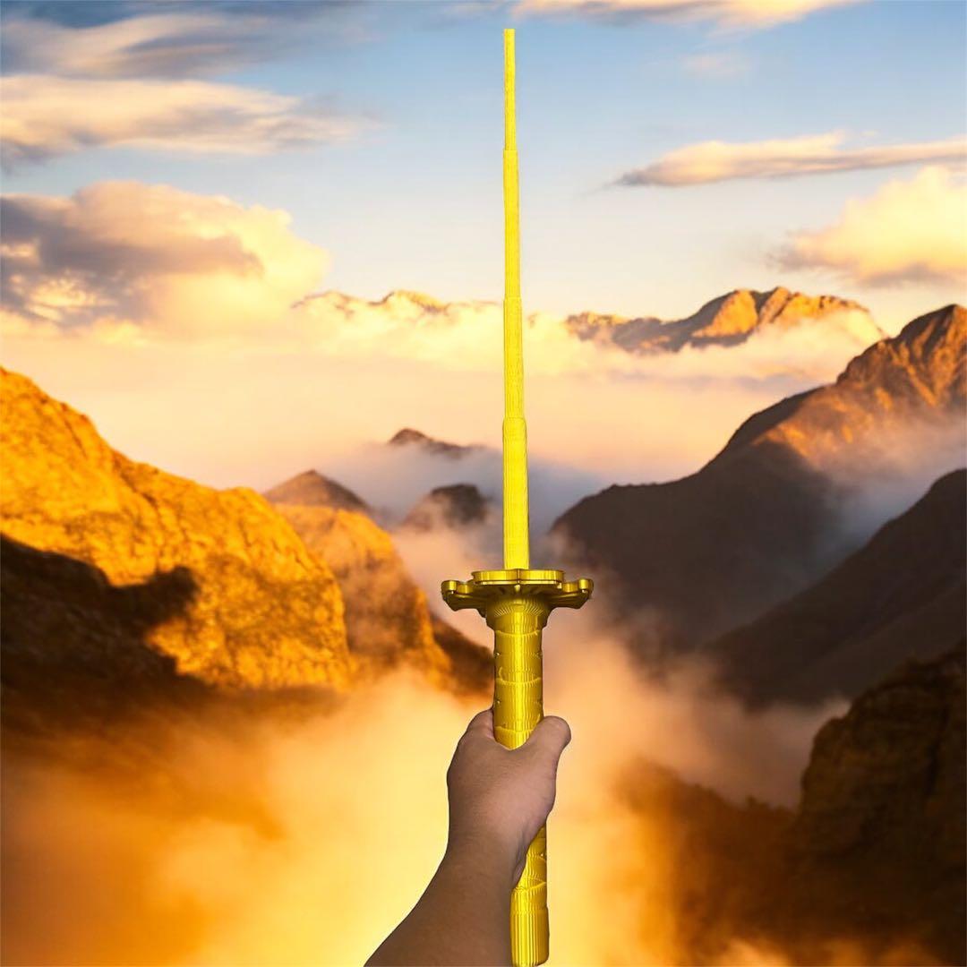 3D プリンター　日本刀　金　色　伸縮　刀