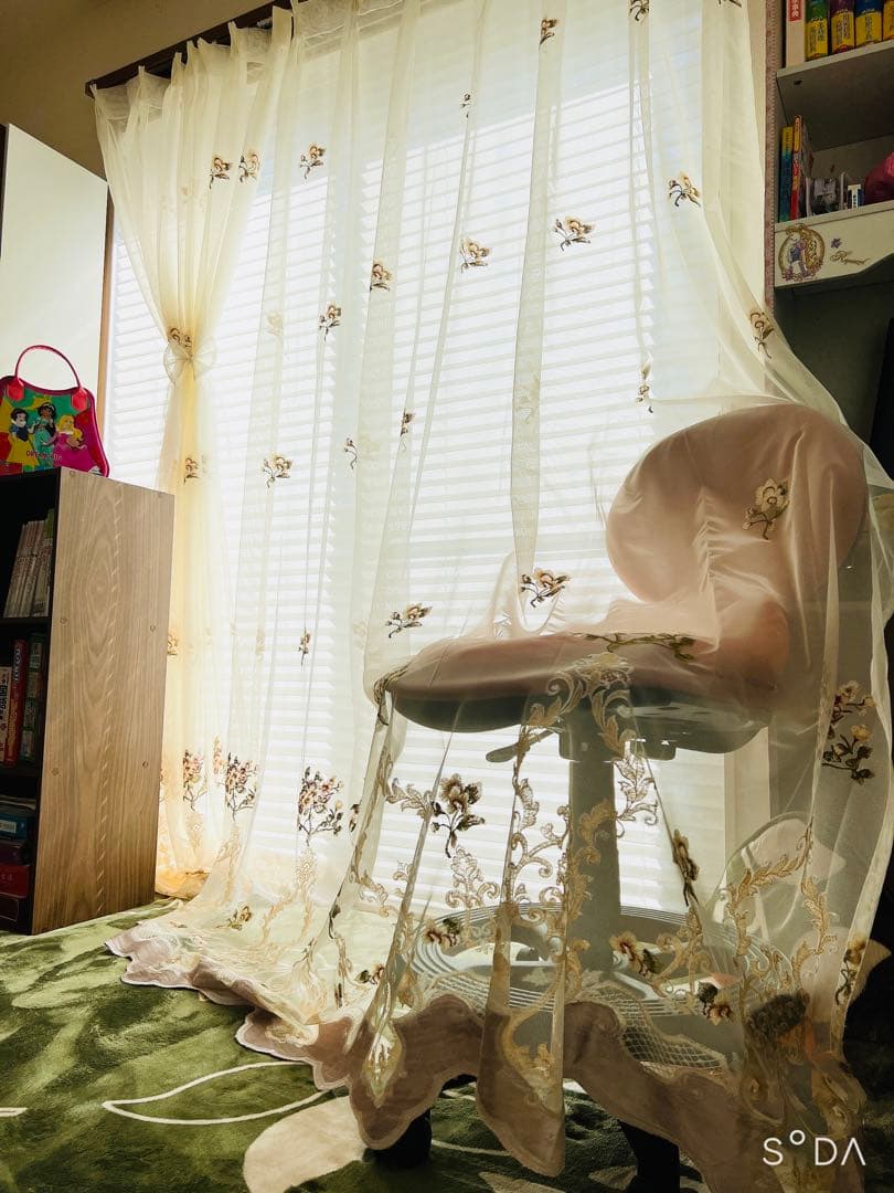 2枚入り　1セット レースカーテン　刺繍　オーダーカーテン ミラーレースカーテン