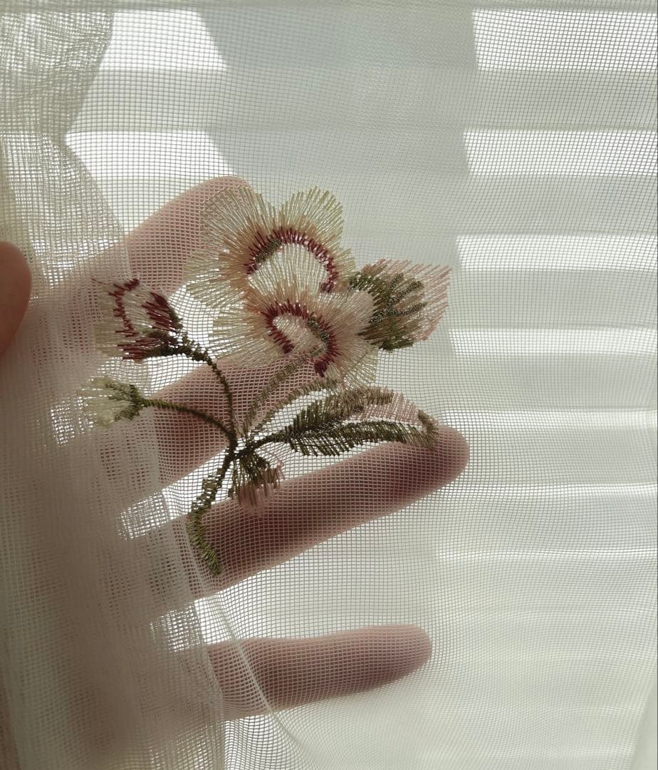 2枚入り　1セット レースカーテン　刺繍　オーダーカーテン ミラーレースカーテン