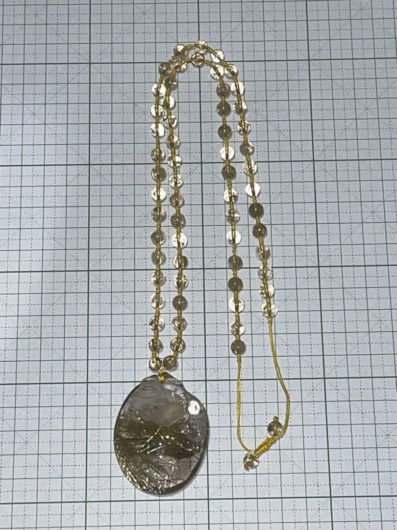 天然石ルチルクォーツネックレス(布袋尊)