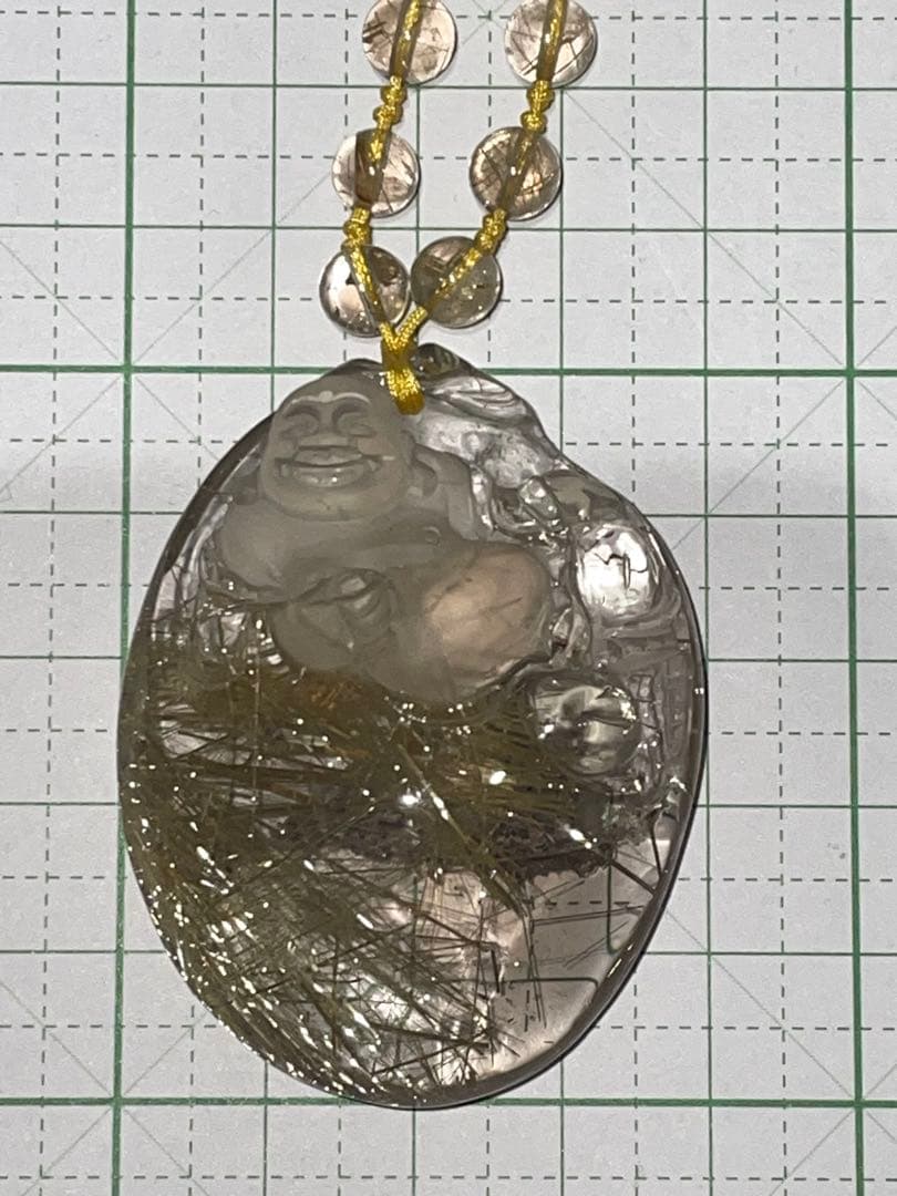 天然石ルチルクォーツネックレス(布袋尊)