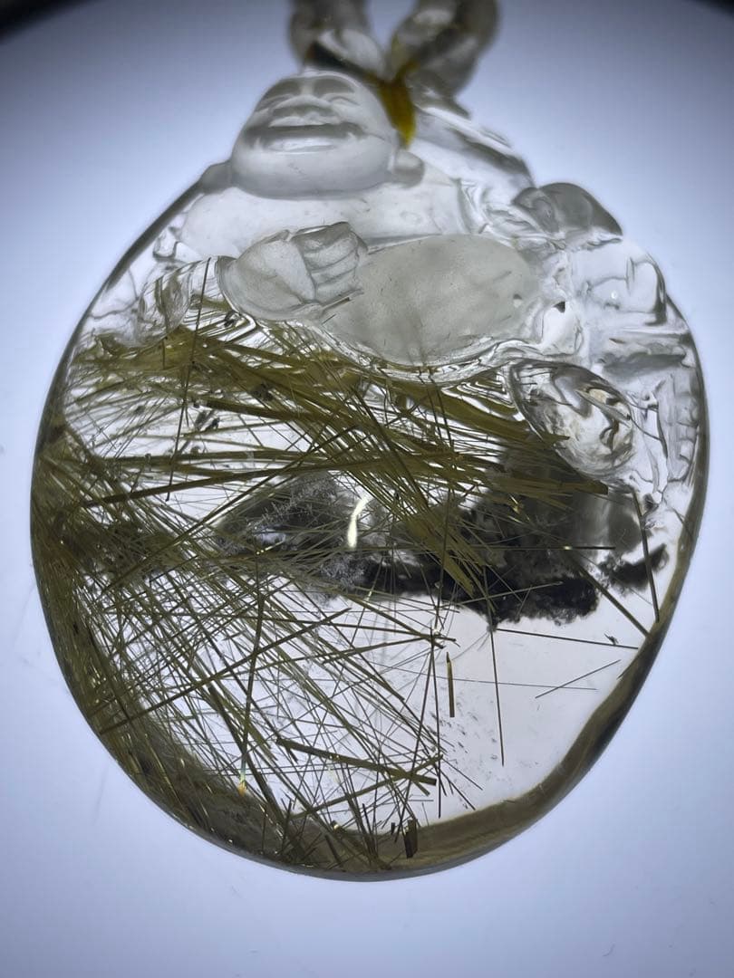 天然石ルチルクォーツネックレス(布袋尊)