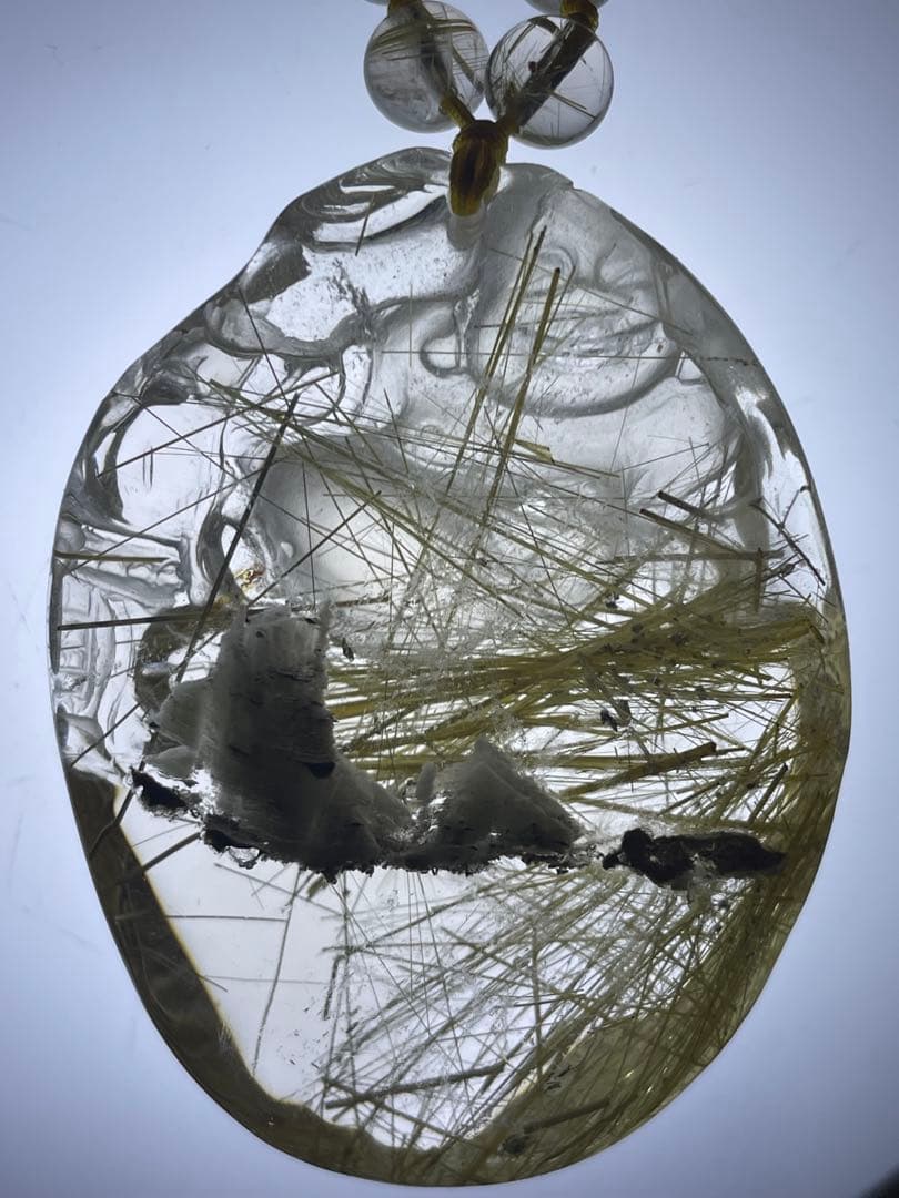 天然石ルチルクォーツネックレス(布袋尊)