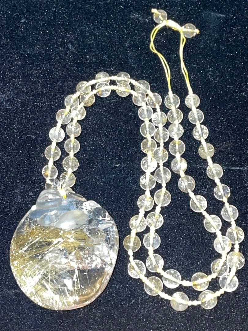 天然石ルチルクォーツネックレス(布袋尊)