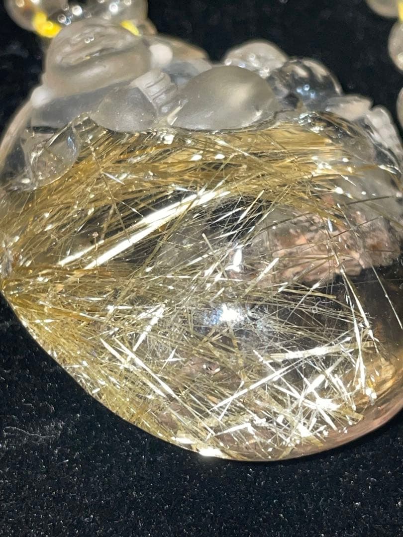 天然石ルチルクォーツネックレス(布袋尊)