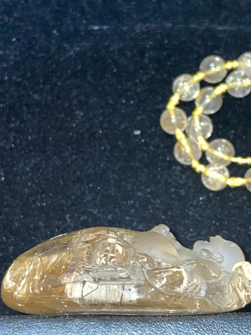 天然石ルチルクォーツネックレス(布袋尊)