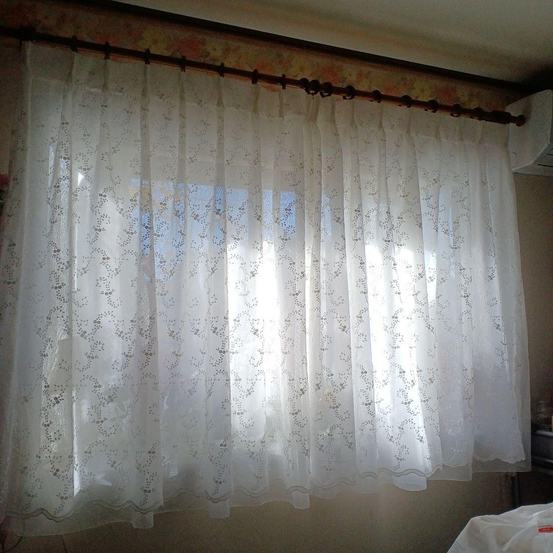 レースカーテン【こたつねこ様オーダー品①　小花刺繍トルコレース】ハンドメイド