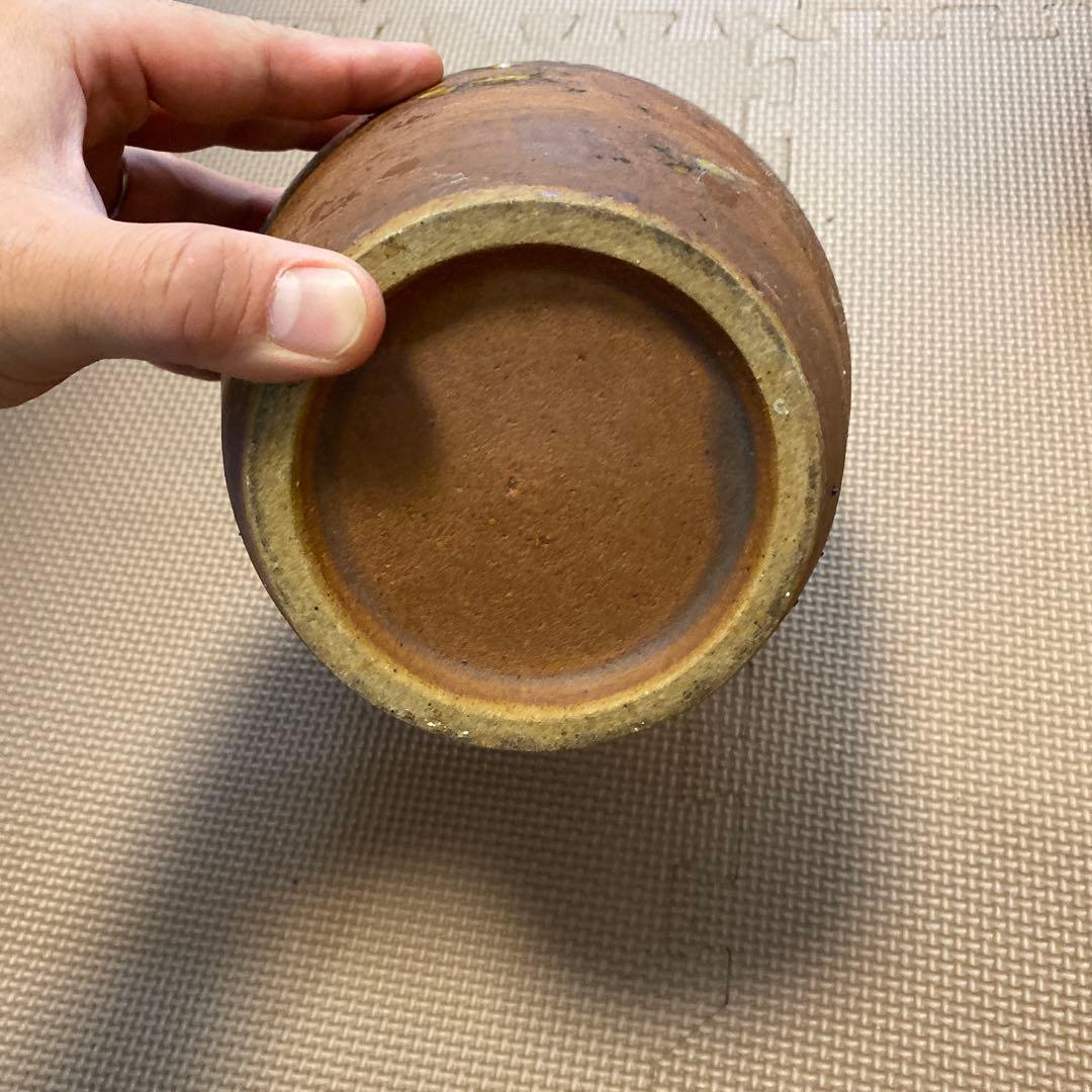 中古〈壺・花瓶・花器・置物〉 大型　焼物　茶　白