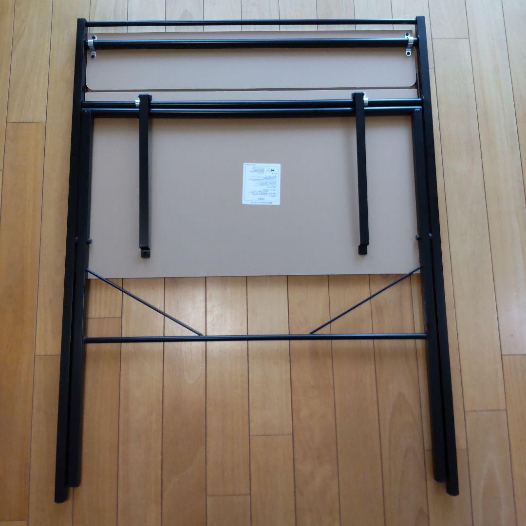 棚付折りたたみ式ワークデスク 木目調ナチュラルブラウン 幅80cm