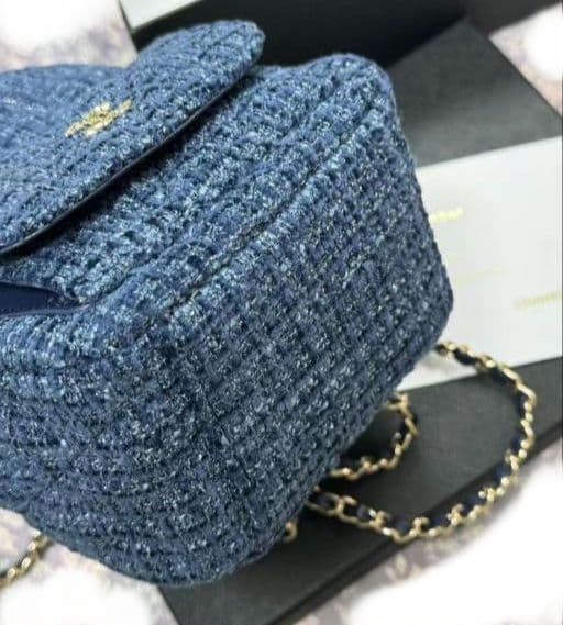 【未使用品】CHANEL ネイビー ツイード バックパック　今だけおまけ付