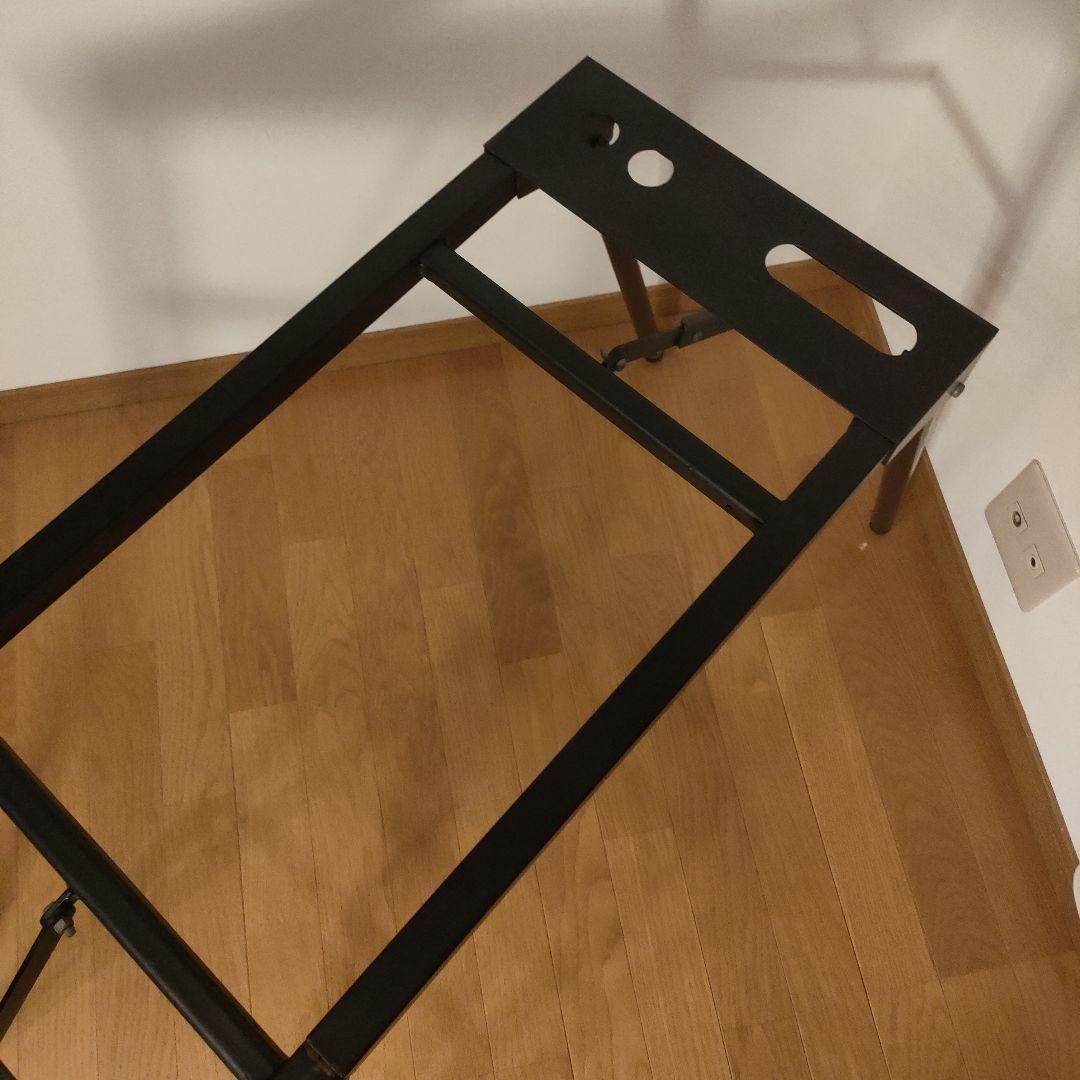 キーボードスタンド 折り畳み 幅高さ調整可能 置き台 黒金属