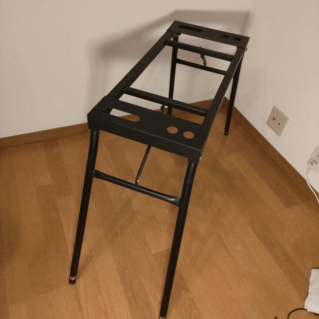 キーボードスタンド 折り畳み 幅高さ調整可能 置き台 黒金属