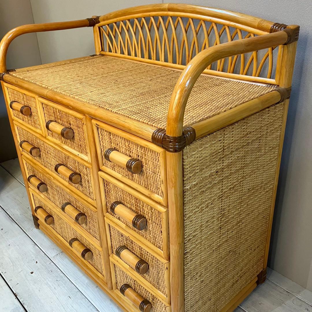 ラタンチェスト　9ドロアー