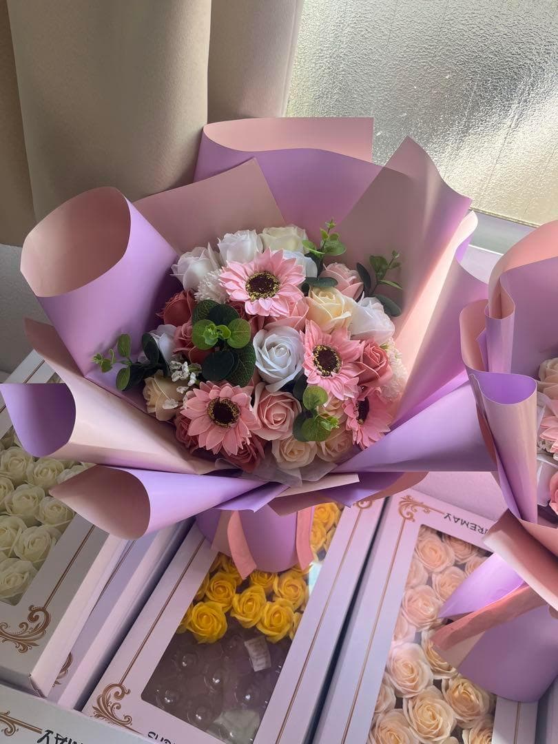 2個人気商品豪華枯れない花束ソープフラワー卒業式玄関インテリア造花誕生日結婚式