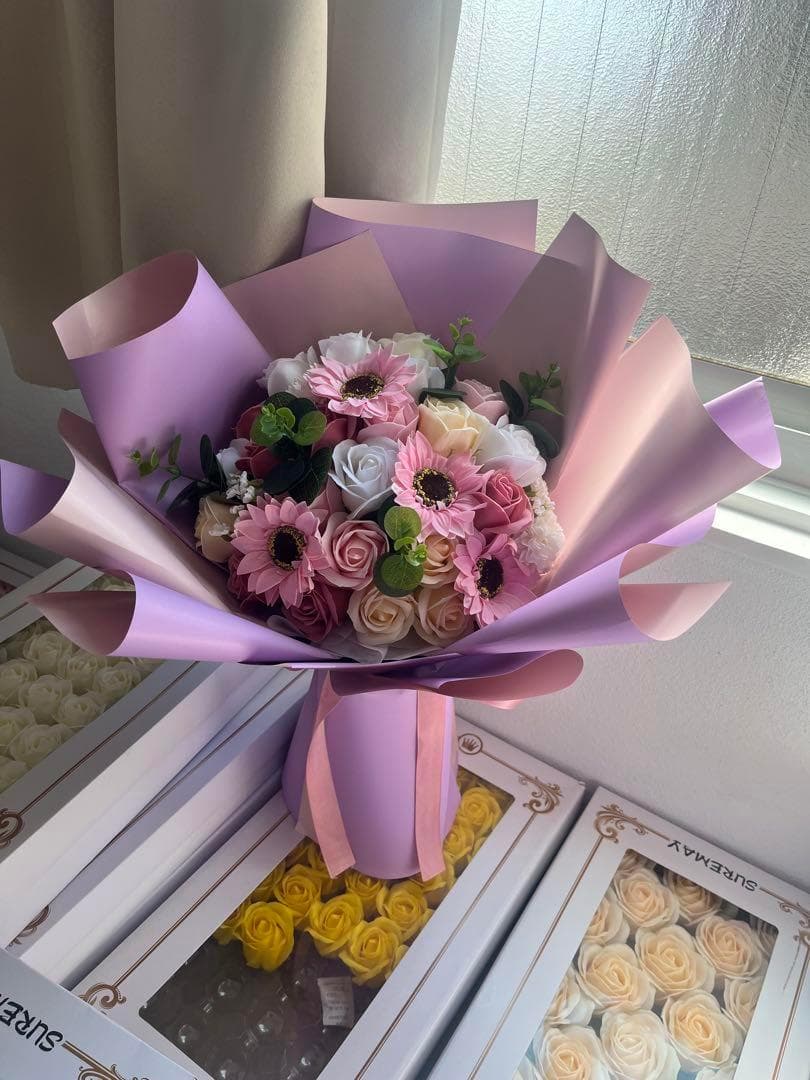 2個人気商品豪華枯れない花束ソープフラワー卒業式玄関インテリア造花誕生日結婚式