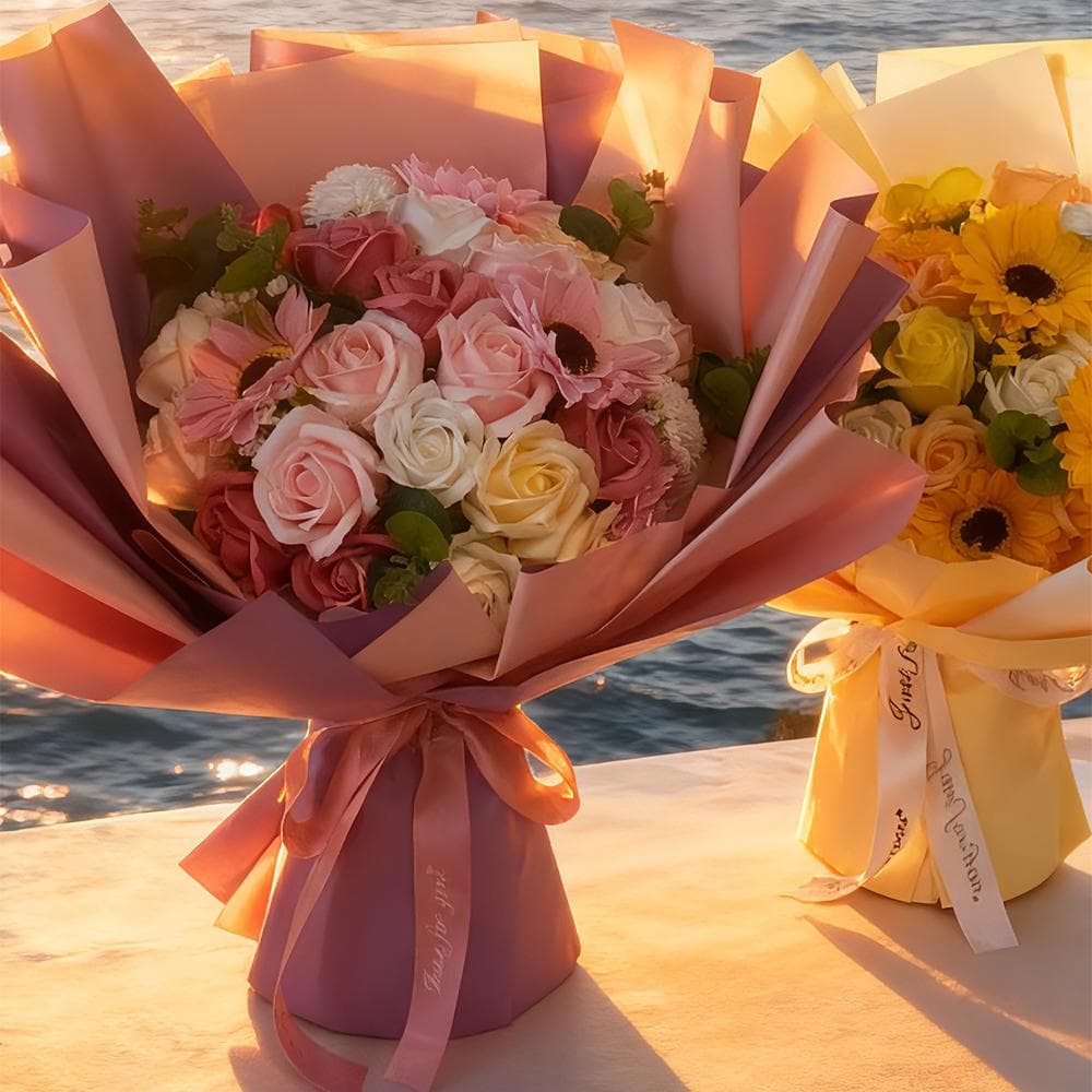 2個人気商品豪華枯れない花束ソープフラワー卒業式玄関インテリア造花誕生日結婚式