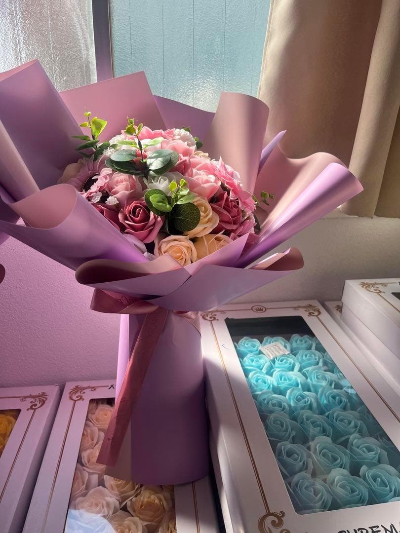 2個人気商品豪華枯れない花束ソープフラワー卒業式玄関インテリア造花誕生日結婚式