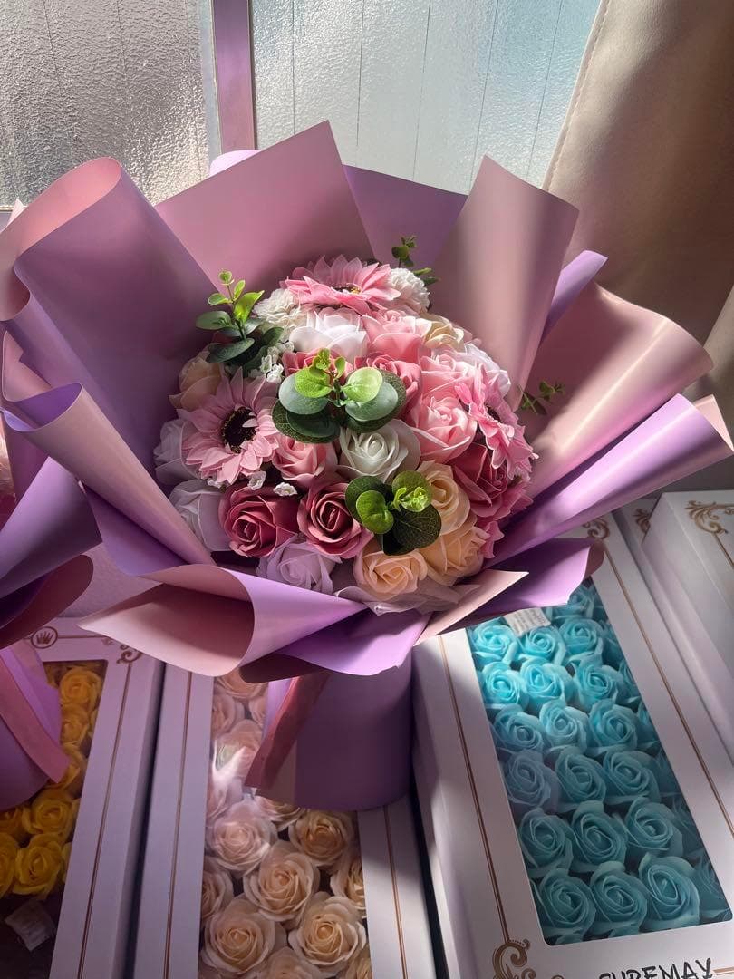 2個人気商品豪華枯れない花束ソープフラワー卒業式玄関インテリア造花誕生日結婚式