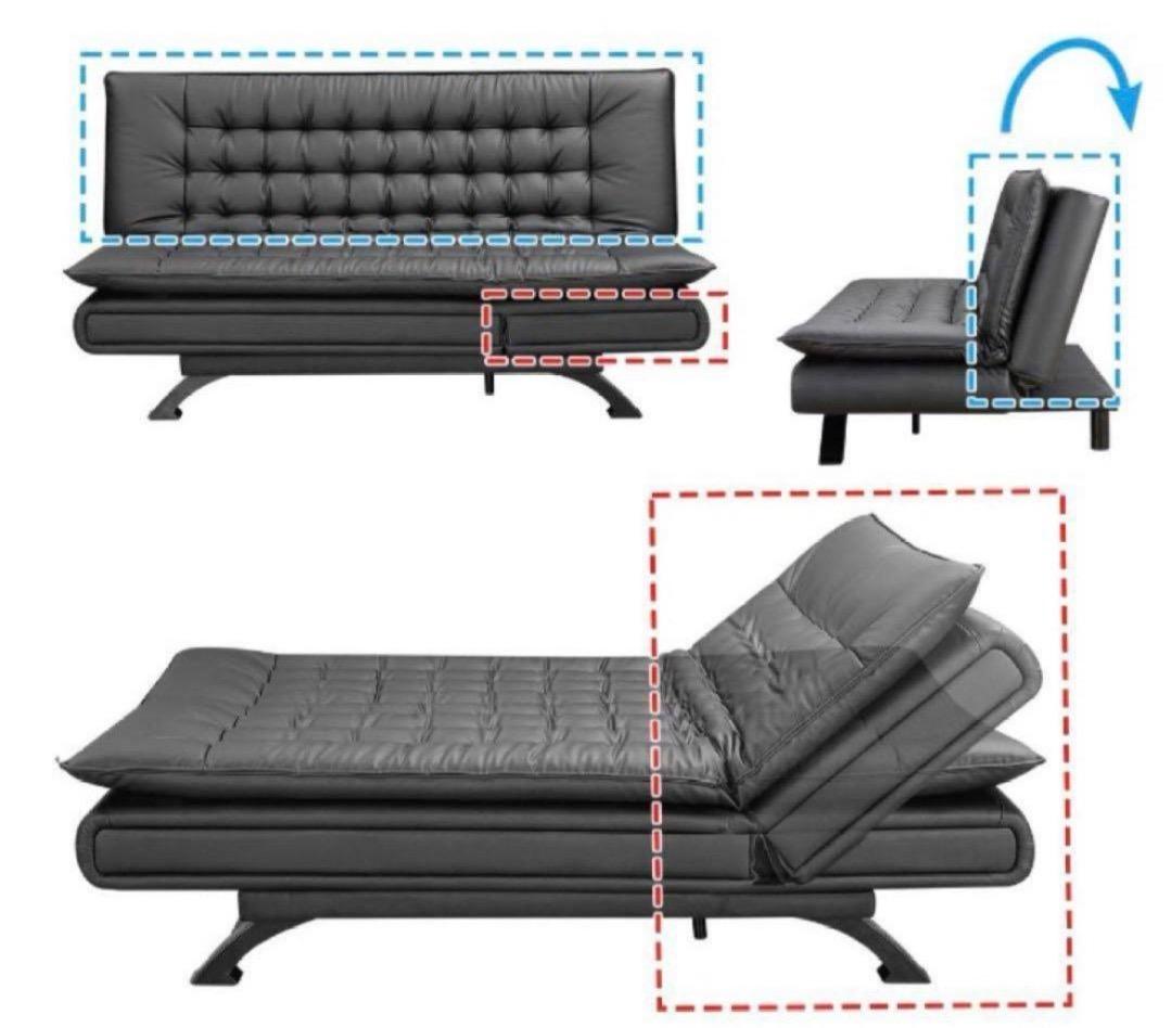 ニトリ　傷・汚れに強い合成皮革 ソファベッド(Nシールド ロック2 RC BK)