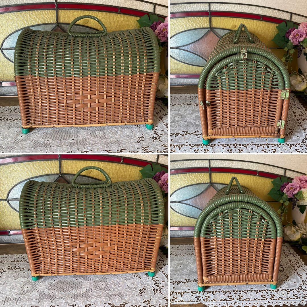 かご ペット用 キャリーケース 猫 犬 インテリア 昭和レトロ アンティーク