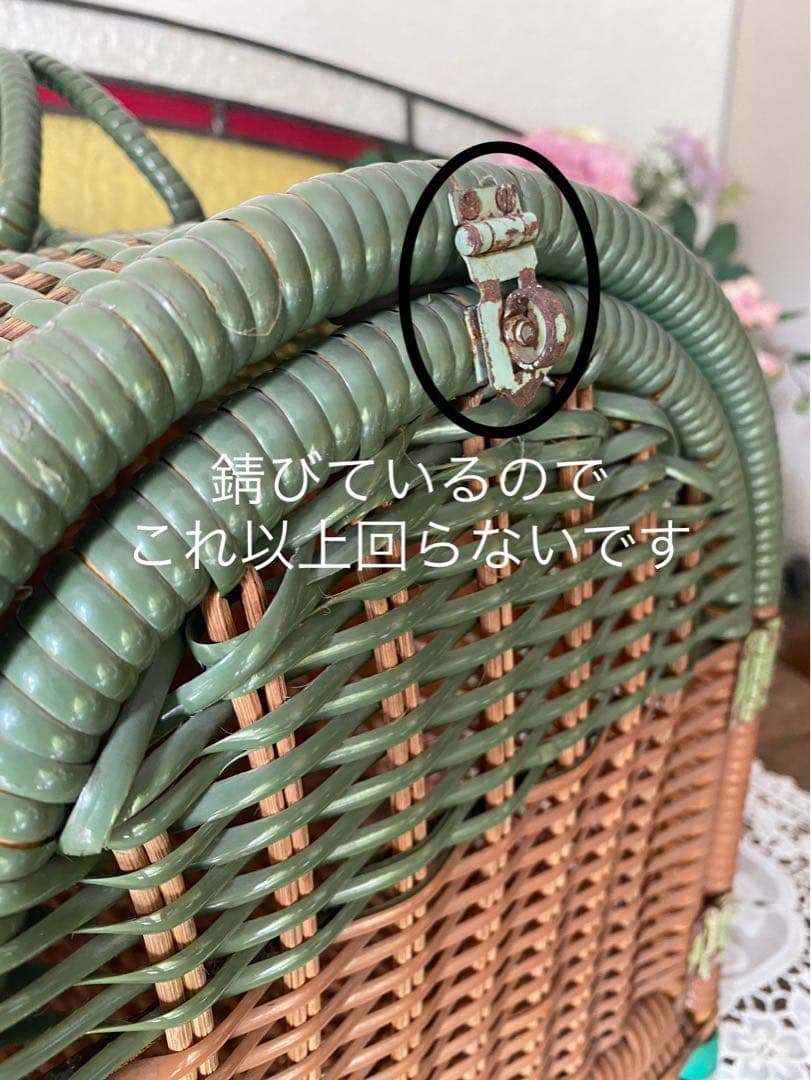 かご ペット用 キャリーケース 猫 犬 インテリア 昭和レトロ アンティーク