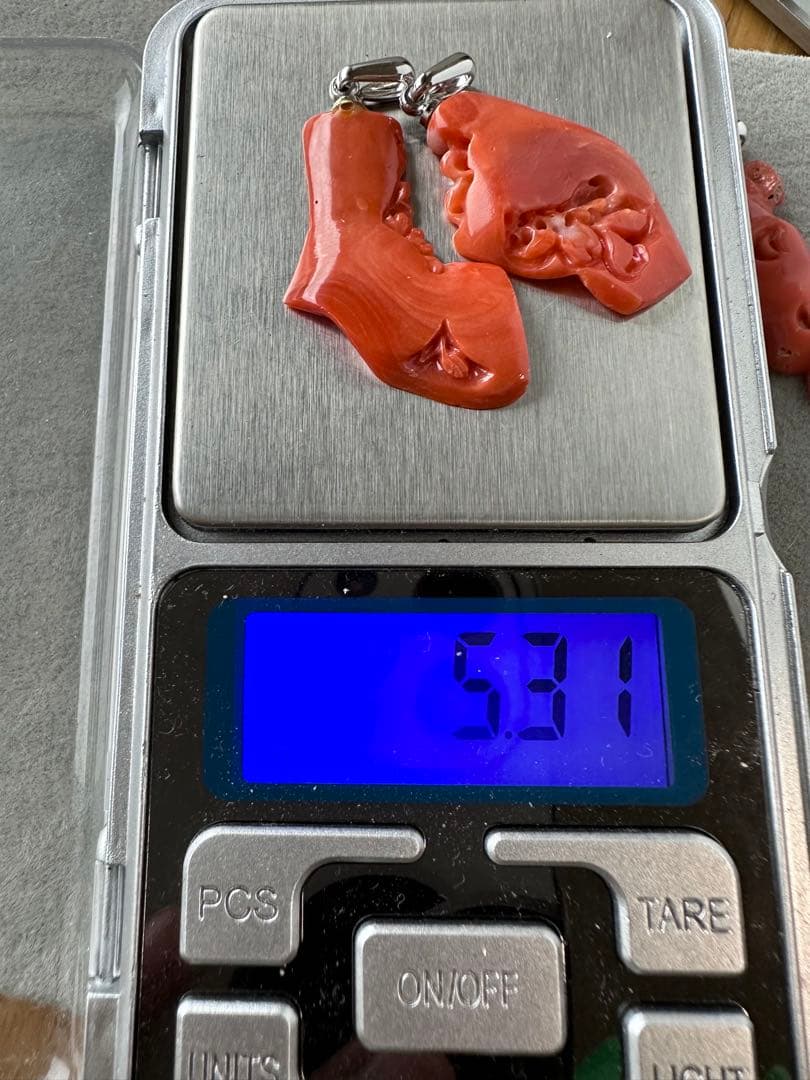 珊瑚　サンゴ　ペンダントトップ　天然ルース　アクセサリー　2点まとめ