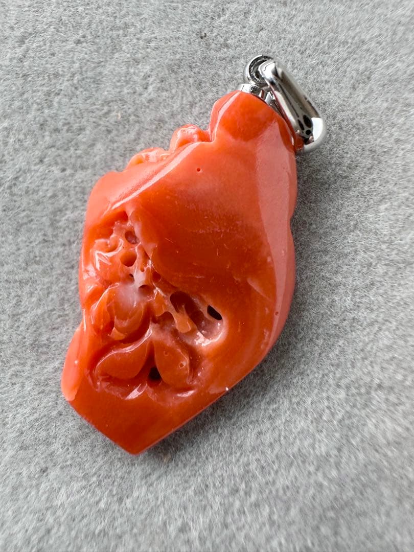 珊瑚　サンゴ　ペンダントトップ　天然ルース　アクセサリー　2点まとめ