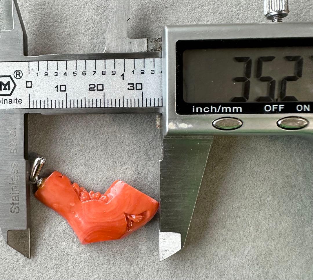 珊瑚　サンゴ　ペンダントトップ　天然ルース　アクセサリー　2点まとめ