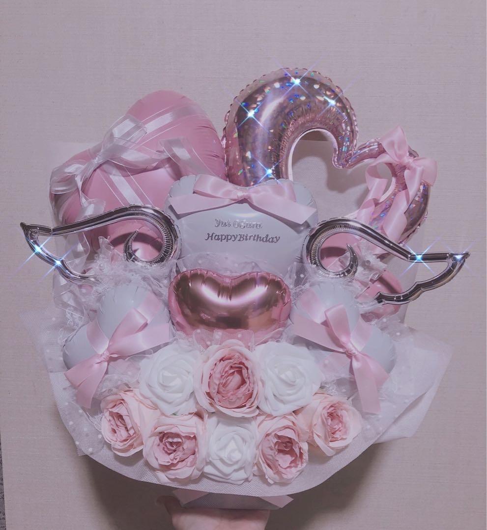 バルーンギフト　フラスタ　卓フラ　バルーンアレンジ 生誕祭　祝花　楽屋花