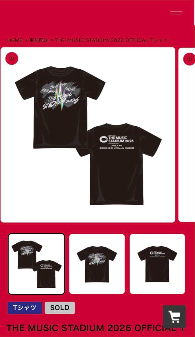 THE MUSIC STADIUM 2026 Tシャツ Lサイズ 3点セット