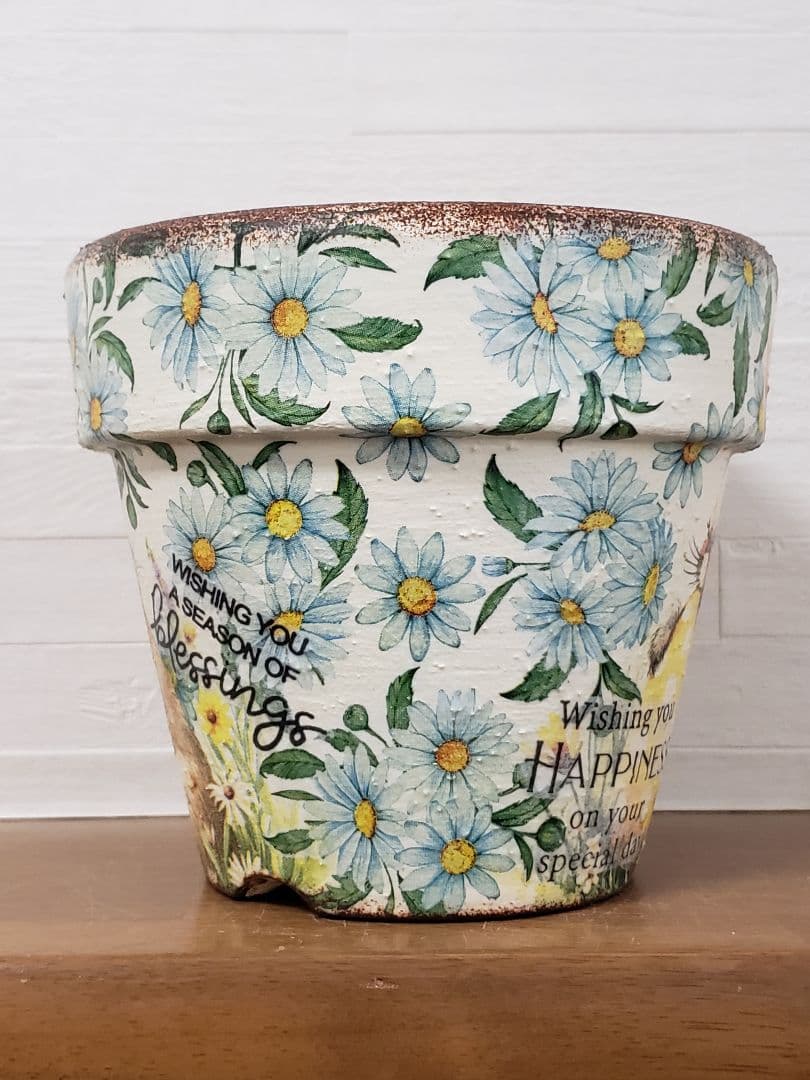 オーダーOK☘️【744】リメイク鉢☆三河焼素焼き鉢　4.5号鉢