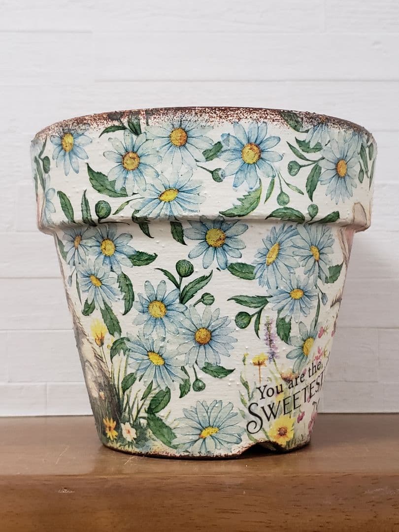 オーダーOK☘️【744】リメイク鉢☆三河焼素焼き鉢　4.5号鉢