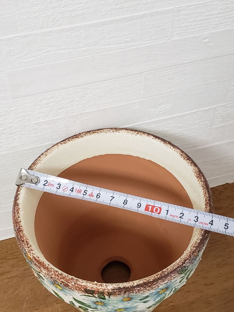 オーダーOK☘️【744】リメイク鉢☆三河焼素焼き鉢　4.5号鉢