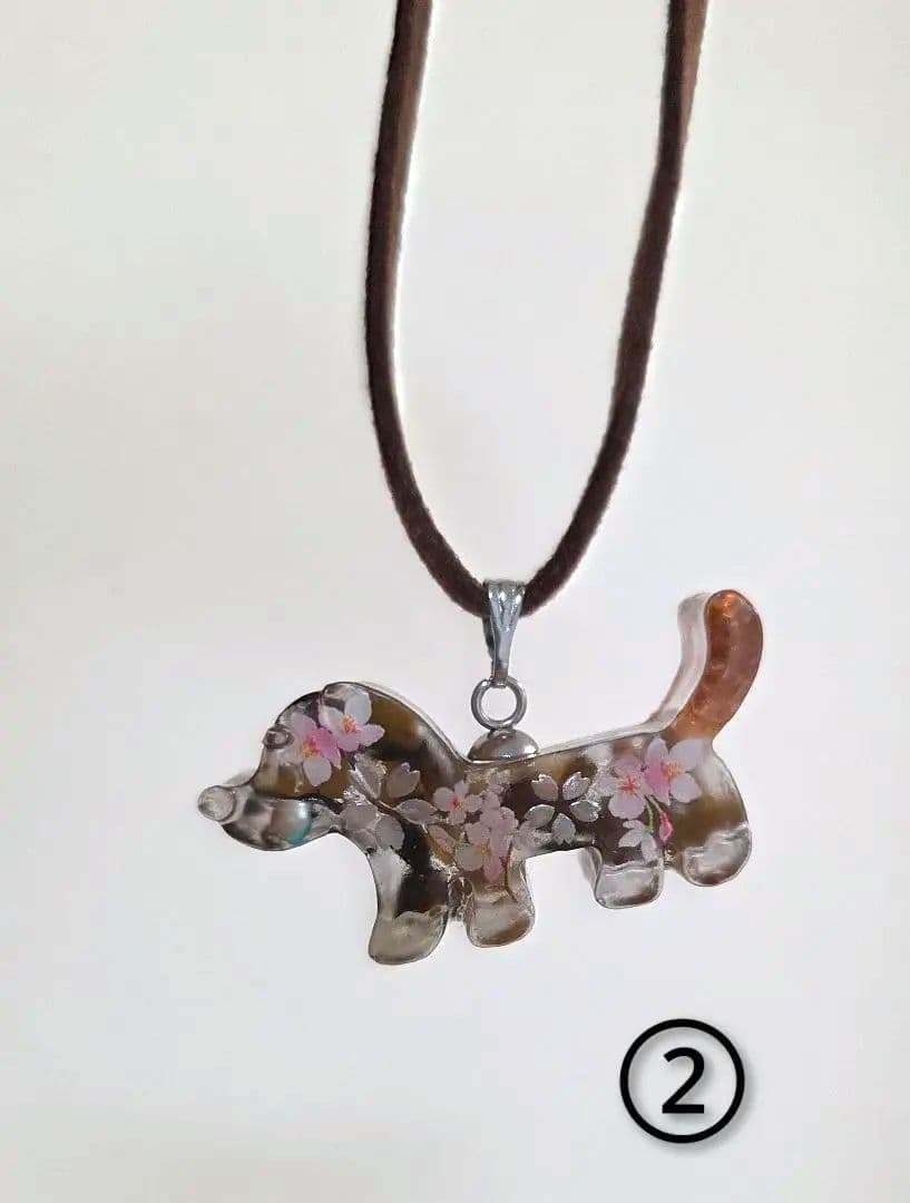 ダックスフンド型★レジンアクセサリー✨　ダックスフンドネックレス