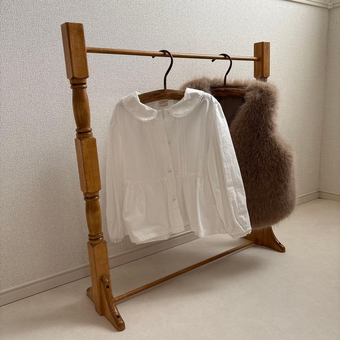 最終値下げ！写真追加しました♡ ハンドメイドアンティーク風ハンガーラック子供服用