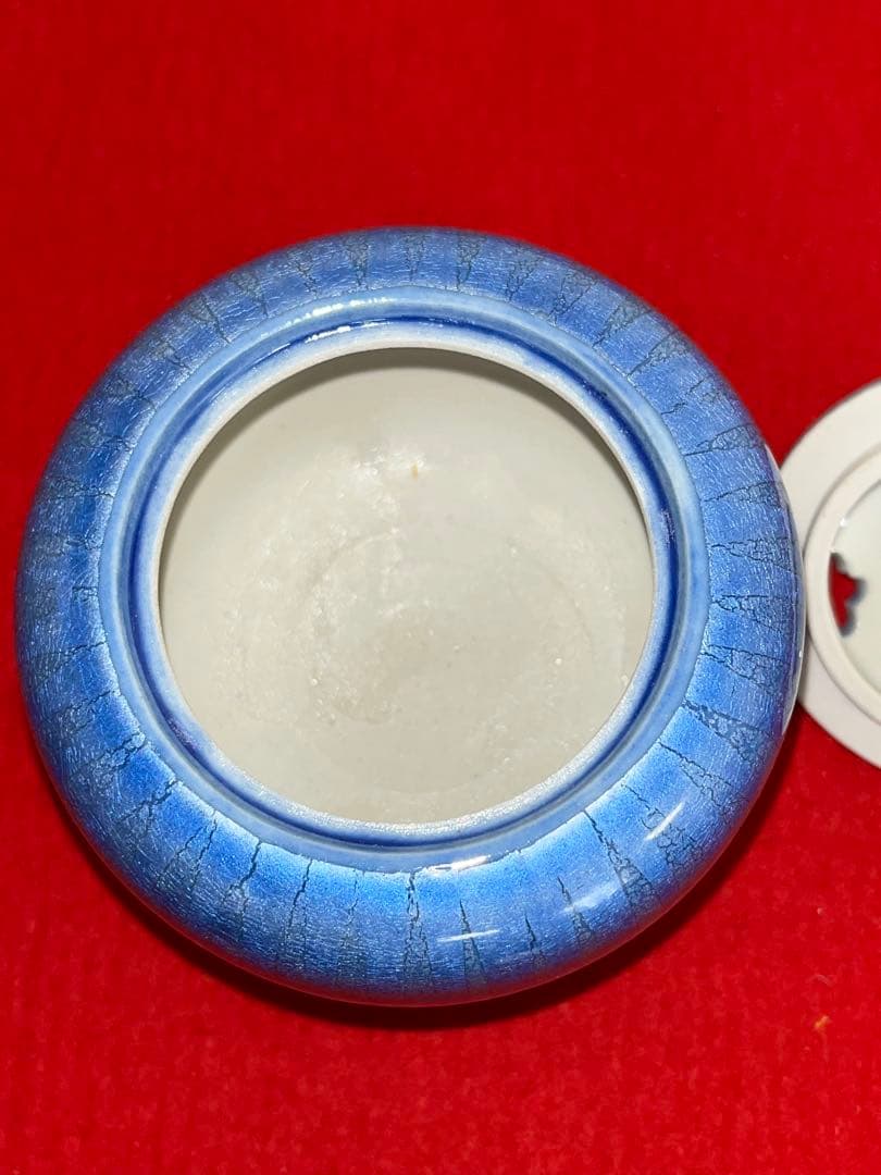 中田一於 淡青釉裏銀彩 香炉 管理N42 九谷焼 日本工芸会正会員 茶道具
