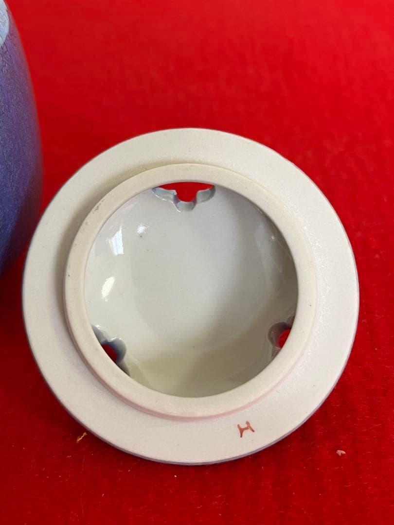 中田一於 淡青釉裏銀彩 香炉 管理N42 九谷焼 日本工芸会正会員 茶道具