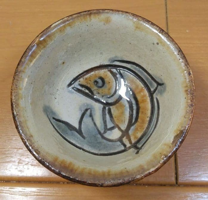 人間国宝 金城次郎 ぐい呑 栞 共箱 美品 やちむん 壺屋焼 壷屋焼