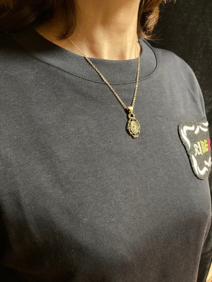 ⑰カメオ風ペンダント チェーン付き 真鍮