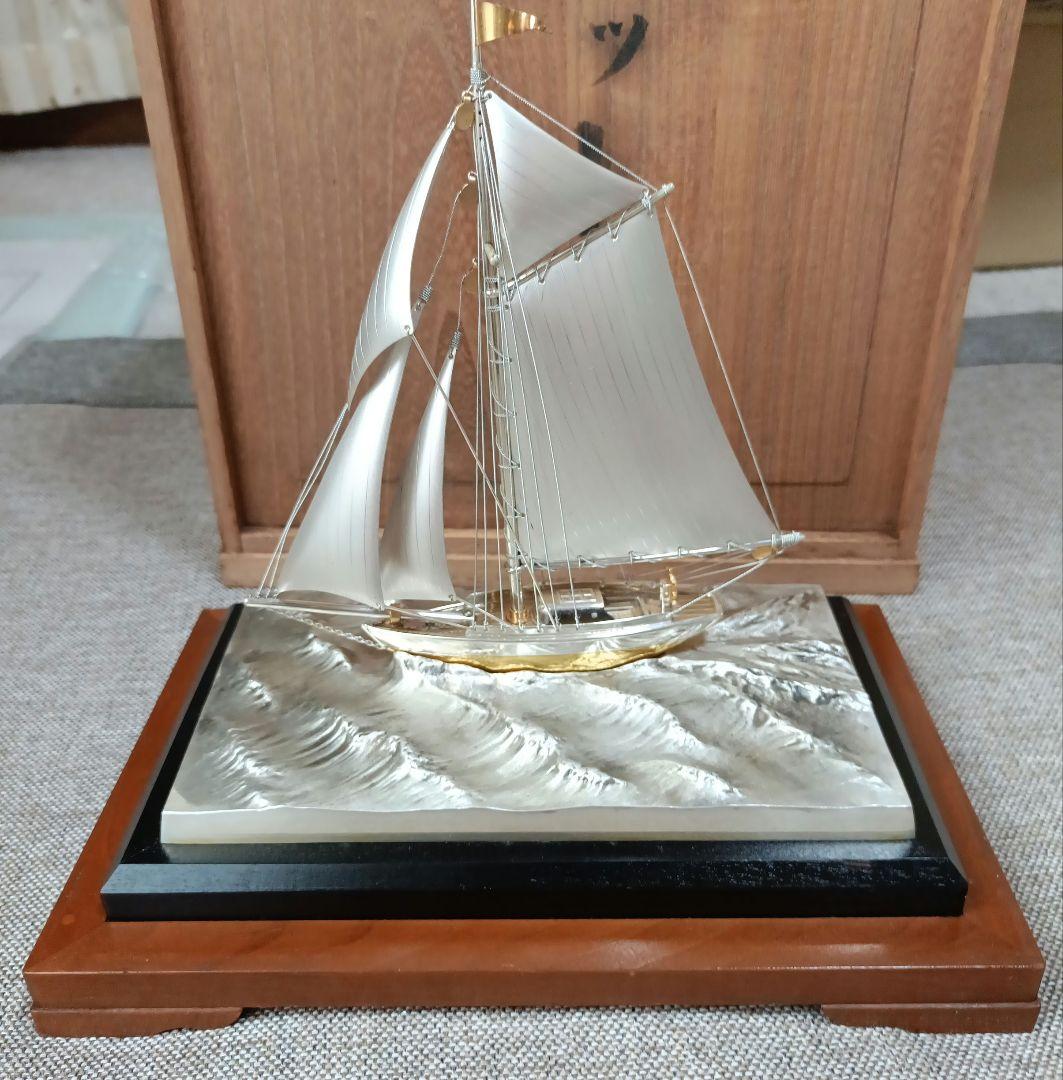 シルバー製　ヨット置物　SILVER 970