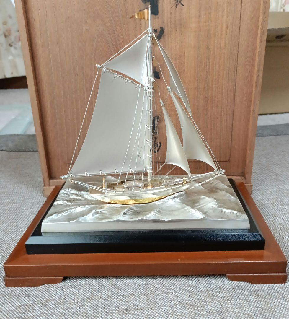 シルバー製　ヨット置物　SILVER 970