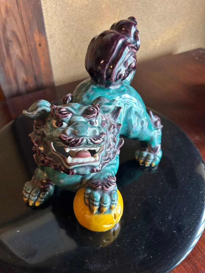 て*つ様 二代徳田八十吉　獅子置物　九谷　1点