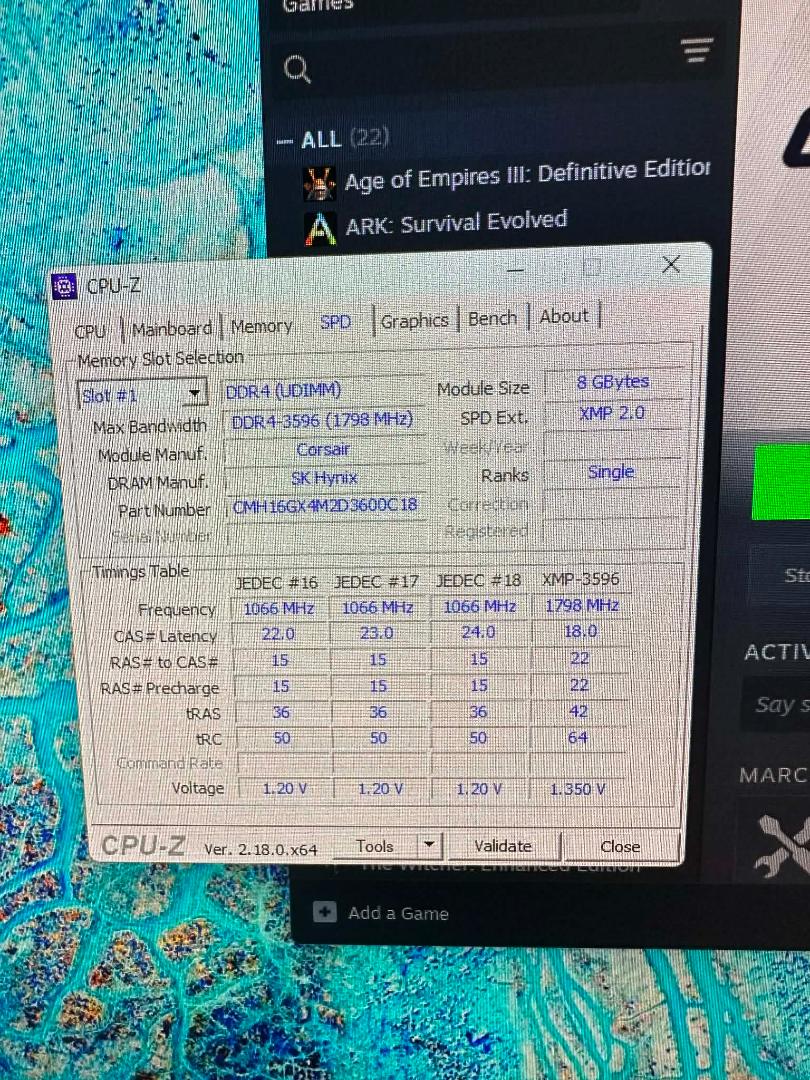 メモリー VENGEANCE PRO SL DDR4 3600MHZ 16GB(2x8)