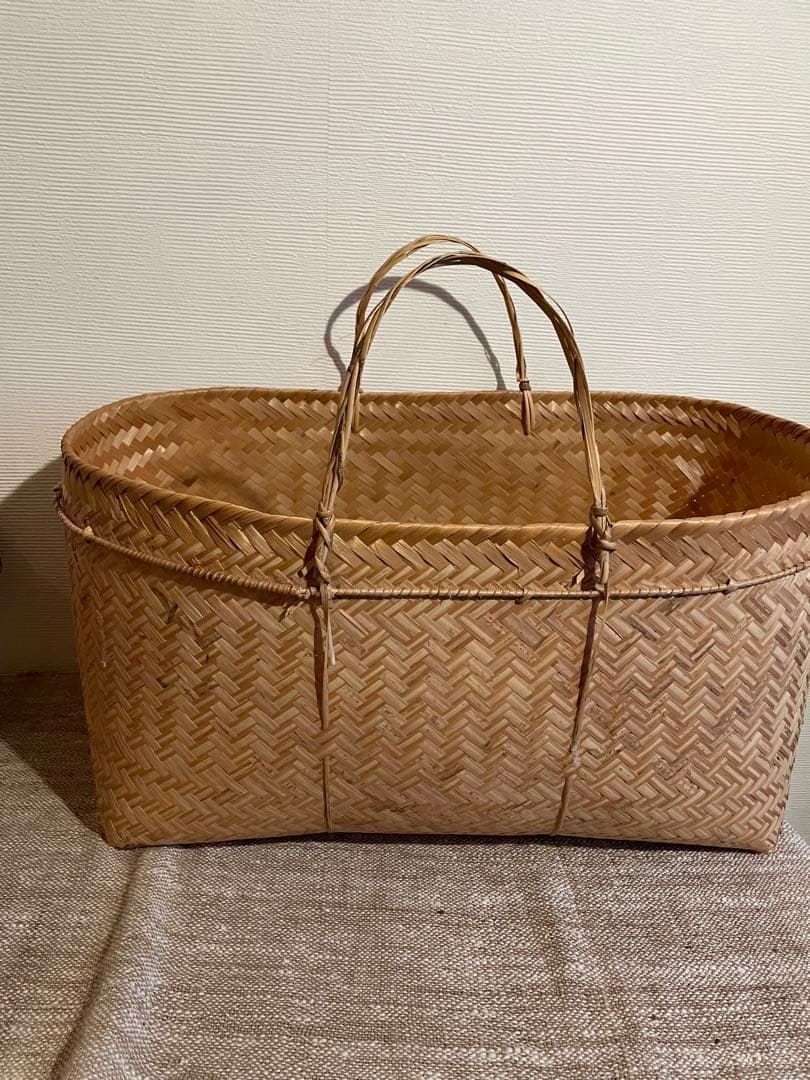 【新品】ラオス雑貨 マルシェバック インテリアカゴ 収納カゴ カゴバック