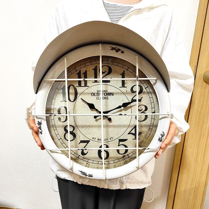 時計 壁掛け サブマリン ウォールクロック 潜水艦 アンティーク ホワイト 新品