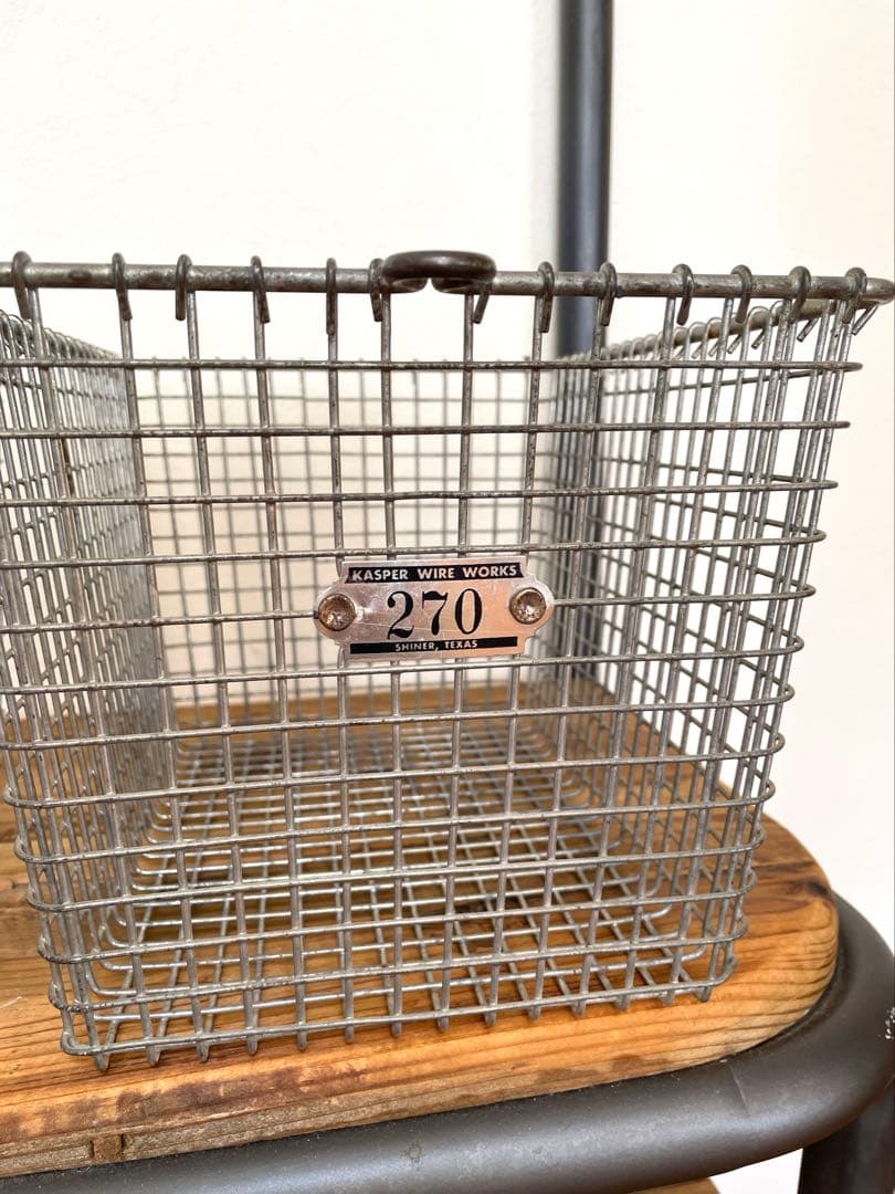 ヴィンテージ　ワイヤーカゴ　収納　ケース　ボックス