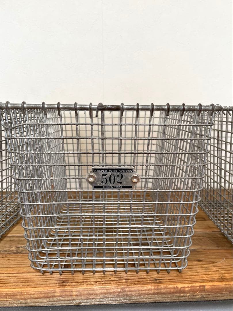ヴィンテージ　ワイヤーカゴ　収納　ケース　ボックス